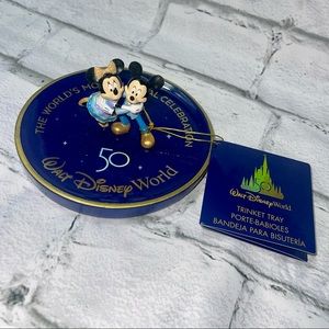 Walt Disney World 50th Anniversary Mickey & Minnie Mouse Jewelry Trinket Tray